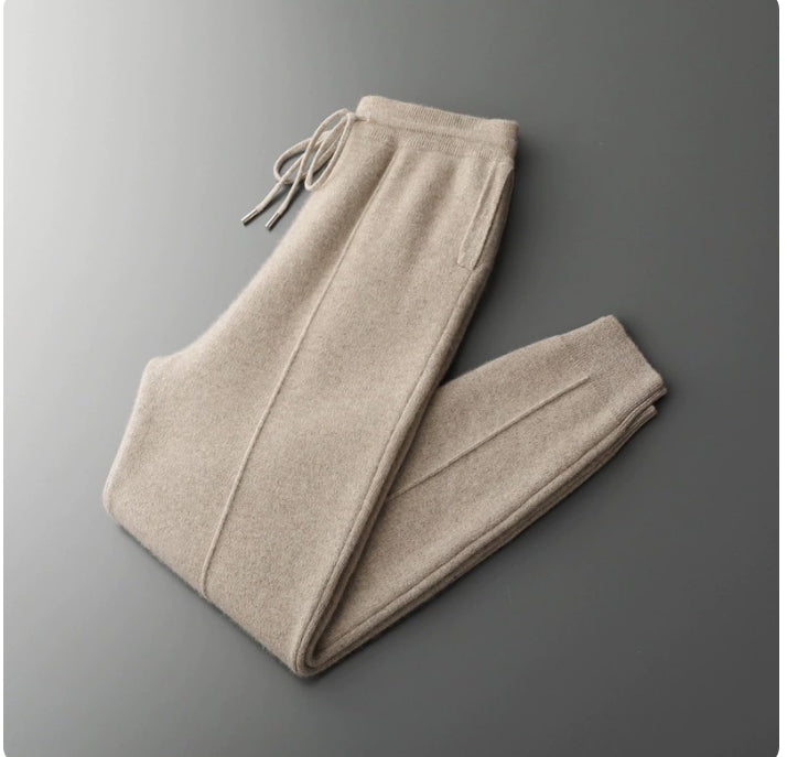 Beige drawstring joggers for casual comfort and everyday wear