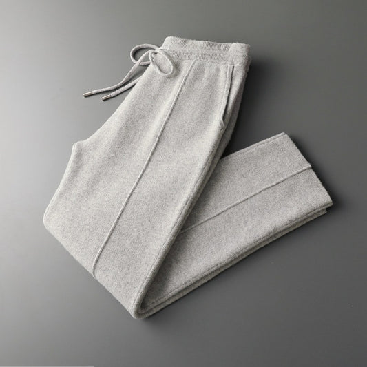 Gray drawstring sweatpants for casual wear, soft and comfortable home apparel