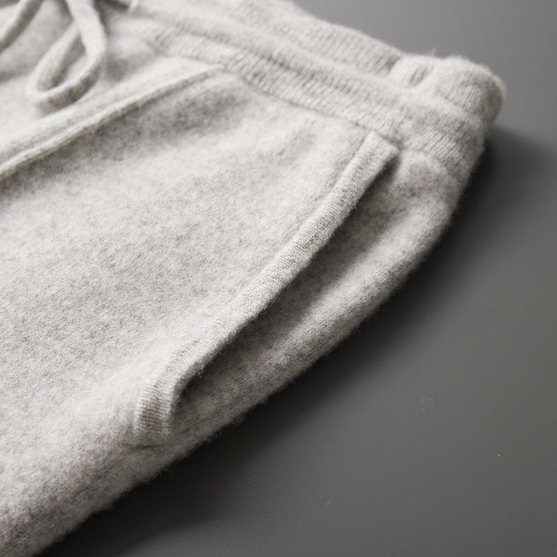 Soft gray fleece joggers with drawstring waist, cozy casual wear for everyday comfort